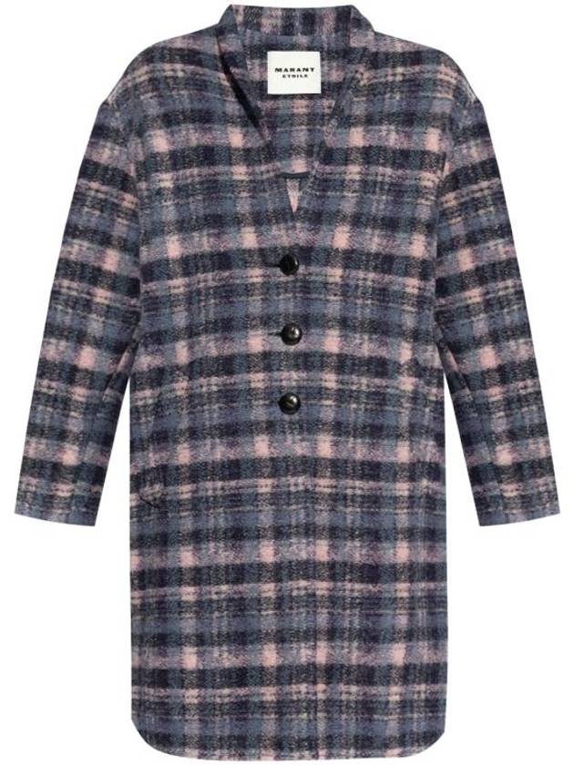 Gabriel Wool Check Single Coat Navy - ISABEL MARANT - BALAAN 1