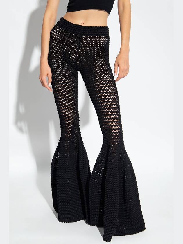 Alaïa Flared Openwork Trousers, Women's, Black - ALAIA - BALAAN 3