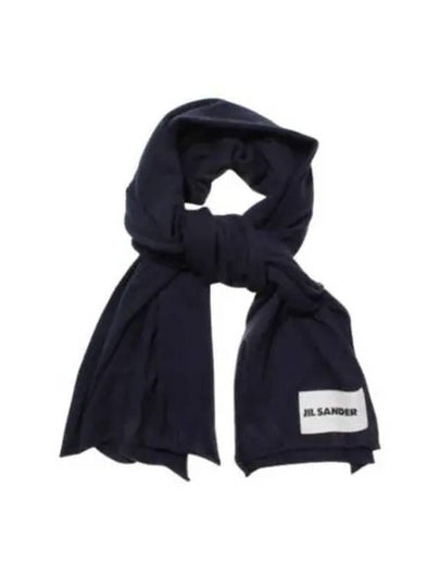 Logo Patch Cashmere Scarf Black - JIL SANDER - BALAAN 2