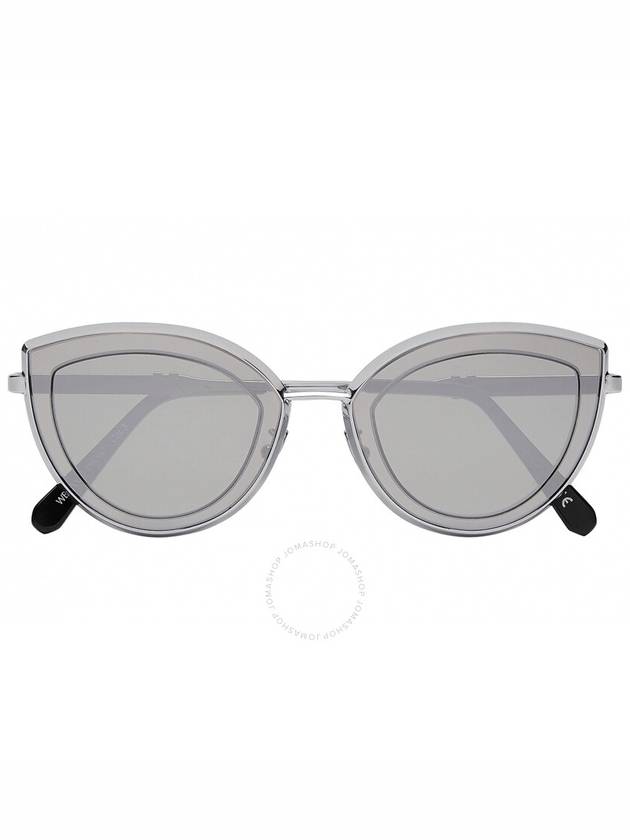 Philipp Plein Line Silver Cat Eye Ladies Sunglasses 000-WES0067-PTE003N-DKXC - PHILIPP PLEIN - BALAAN 1