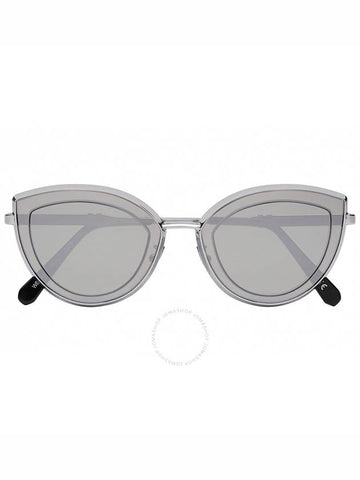 Philipp Plein Line Silver Cat Eye Ladies Sunglasses 000-WES0067-PTE003N-DKXC - PHILIPP PLEIN - BALAAN 1