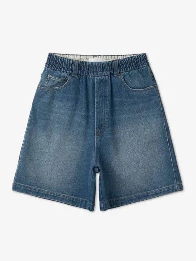 Wide Leg Denim Bermuda Shorts Blue - AMI - BALAAN 2