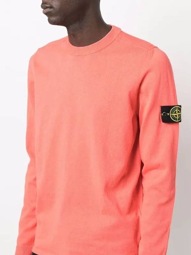 Wappen Patch Crew Neck Knit Top Orange - STONE ISLAND - BALAAN 3