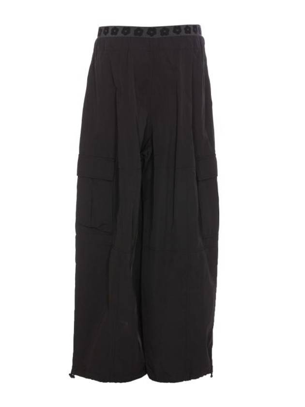 Drawstring Cargo Straight Pants Black - KENZO - BALAAN 3