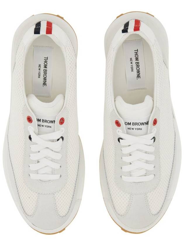 Thom Women Browne Nylon Tech Runner Low Top Sneakers Grey White - THOM BROWNE - BALAAN 7