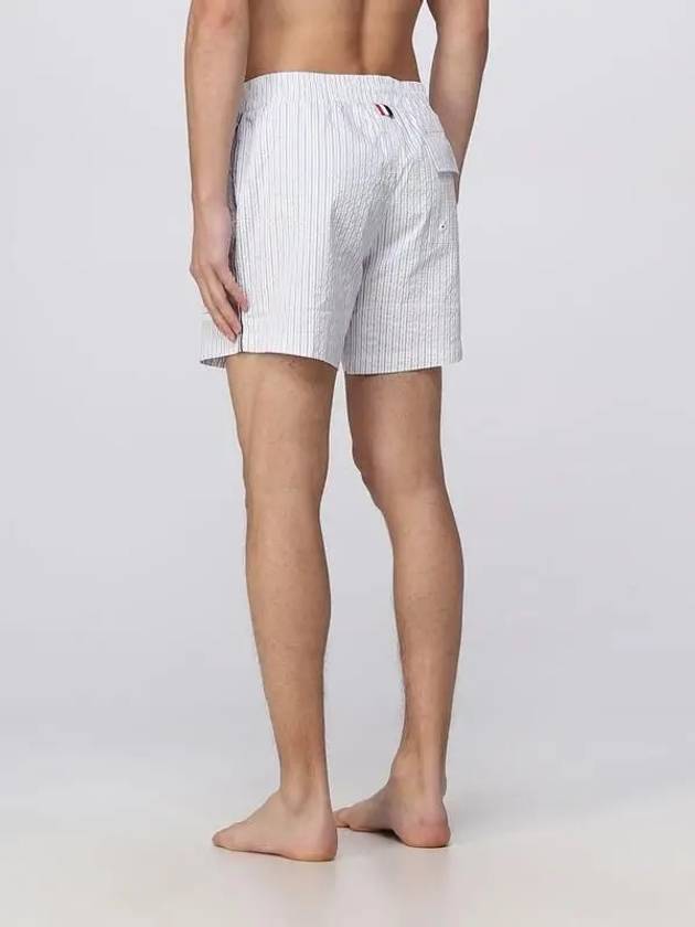 RWB Trimmed Striped Swim Shorts Light Blue - THOM BROWNE - BALAAN 6