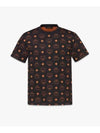 Monogram Print Short Sleeve T-Shirt Black - MCM - BALAAN 2