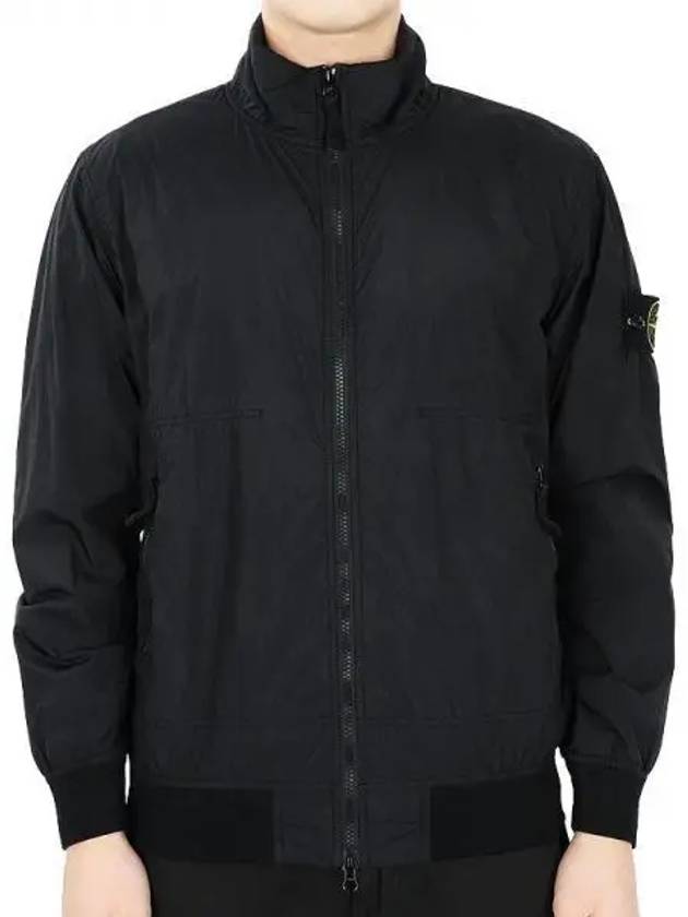 Garment Dyed Crinkle Reps Nylon Zip-up Jacket Black - STONE ISLAND - BALAAN 2