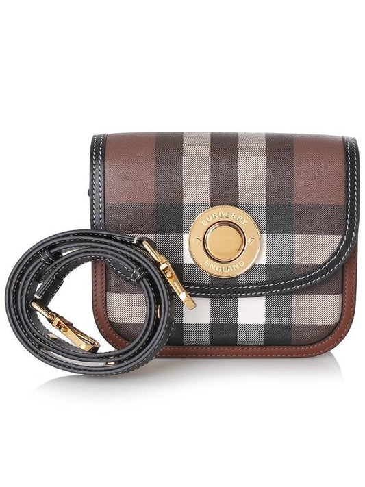 Elizabeth Check Leather Small Shoulder Bag Brown - BURBERRY - BALAAN 2