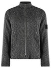 Shadow Project Patterned Slub Dry Yarn Knit Cardigan Black - STONE ISLAND - BALAAN 2