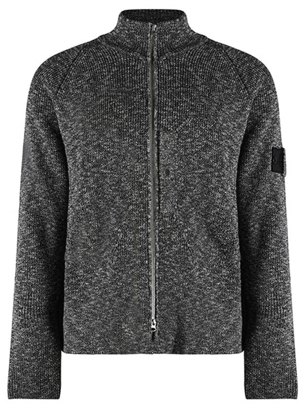 Shadow Project Patterned Slub Dry Yarn Knit Cardigan Black - STONE ISLAND - BALAAN 2