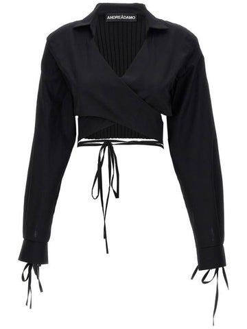 Andreādamo 'Criss Cross' Cropped Shirt - ANDREADAMO - BALAAN 1