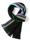 Striped Edge Merino Wool Muffler Black - PAUL SMITH - BALAAN 2