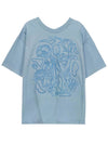 FLOWER EMBROIDERY T SHIRT BL emboss blue - TIBAEG - BALAAN 5