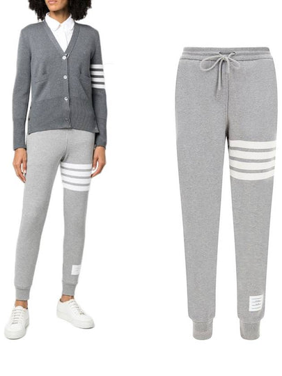 Women's Engineer 4 Bar Cotton Loopback Knit Track Pants Grey - THOM BROWNE - BALAAN 2