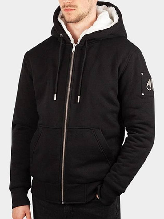 Men's Classic Bunny 2 Zip Up Hoodie Black White - MOOSE KNUCKLES - BALAAN 2