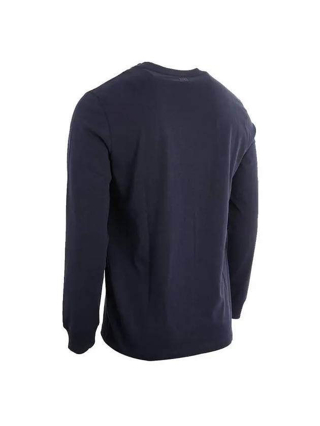 Embroidered logo long sleeve tshirt navy E21HJ005 701 - AMI - BALAAN 4