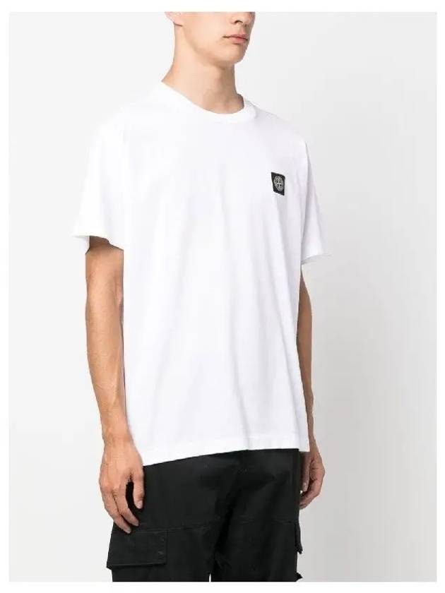 Slimfit Cotton Jersey Short Sleeve T-shirt White - STONE ISLAND - BALAAN 5