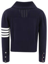 Men's Jersey Stitched Shawl Collar Cardigan Navy - THOM BROWNE - BALAAN 3