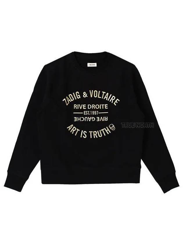 Women s JWSL00001 Logo Embroidered Sweatshirt Black 1059841 - ZADIG & VOLTAIRE - BALAAN 1