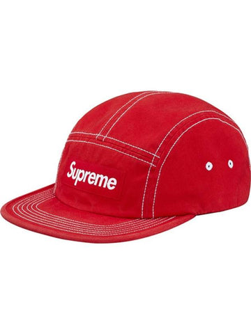 Contrast Stitch Camp Cap Red - SUPREME - BALAAN 1