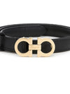 Gancini Leather Belt Black - SALVATORE FERRAGAMO - BALAAN 5