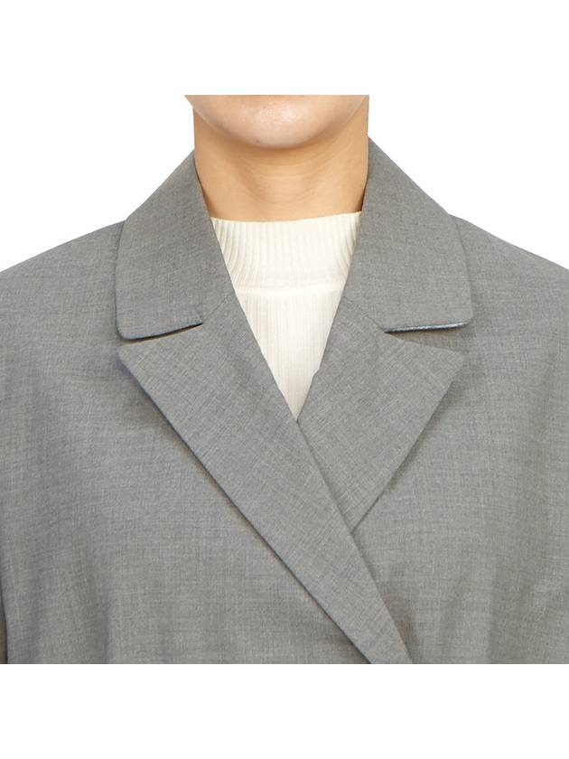 Oversized Blazer Jacket Grey - GANNI - BALAAN 9