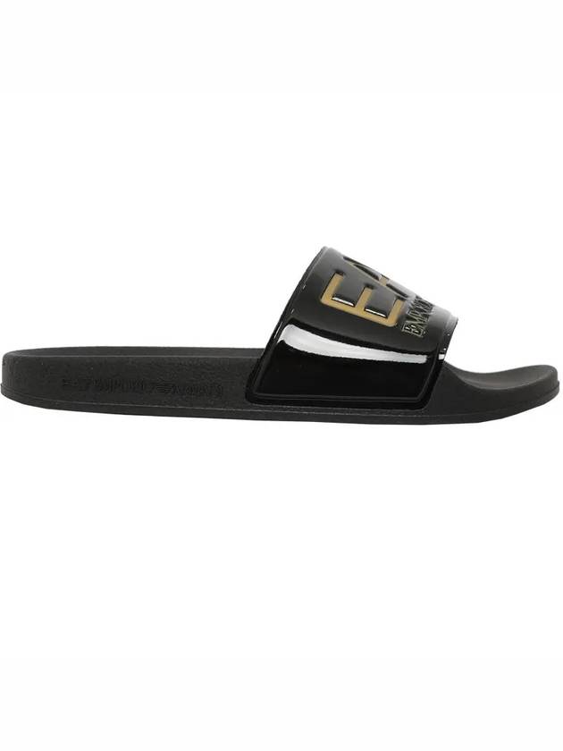 EA7 Embossed Logo Flat Slippers Black Gold - EMPORIO ARMANI - BALAAN 4