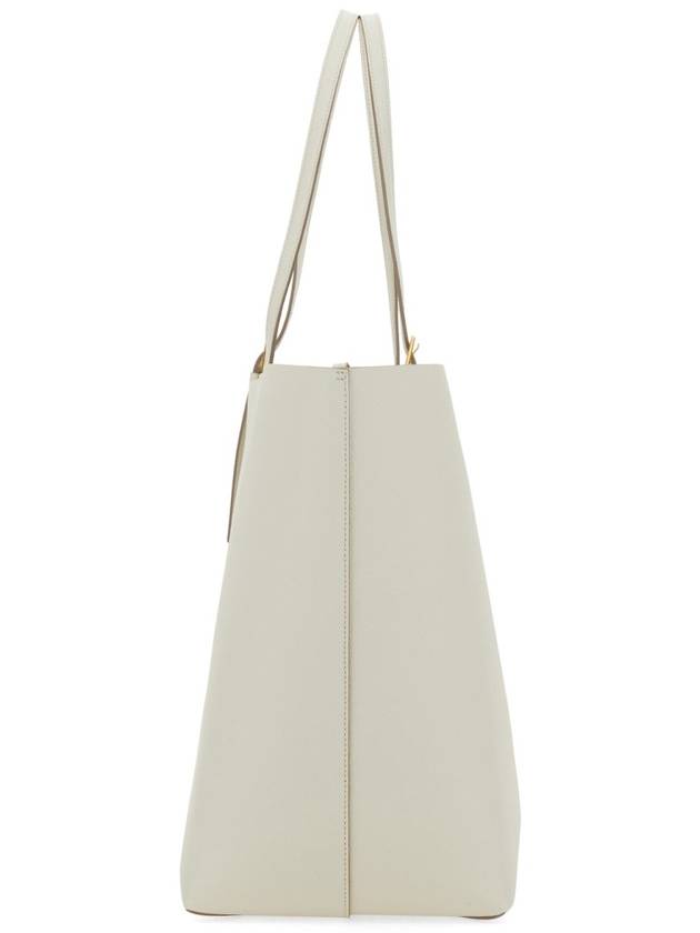 Himmel Embossed Logo Leather Tote Bag White - MCM - BALAAN 4