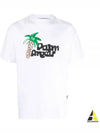 Logo Print Short Sleeve T-Shirt White - PALM ANGELS - BALAAN 2