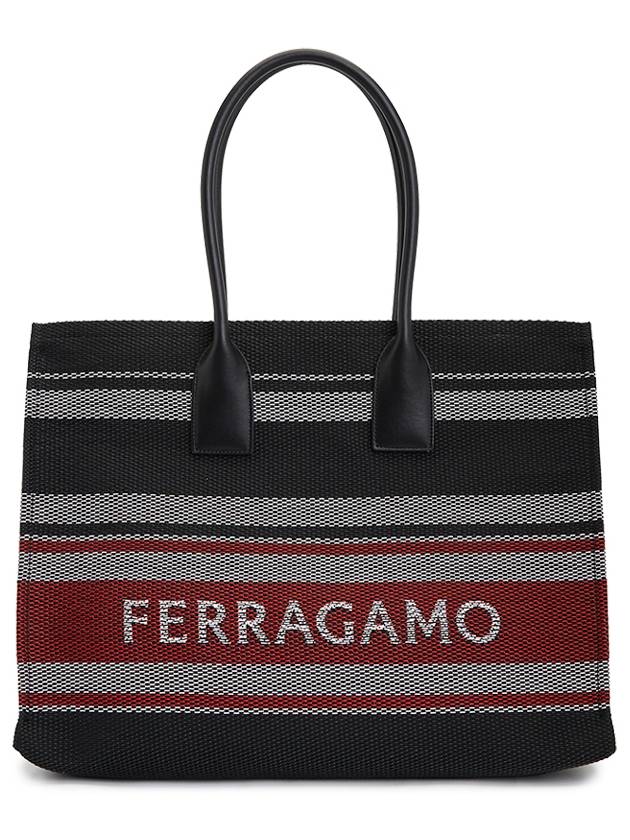 Logo Large Tote Bag Black - SALVATORE FERRAGAMO - BALAAN 3