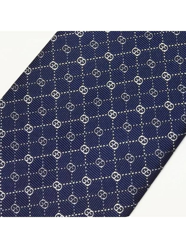 GG Dot Pattern Silk Tie Navy - GUCCI - BALAAN 3