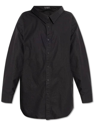 Balenciaga Asymmetrical Cut Shirt, Women's, Black - BALENCIAGA - BALAAN 1