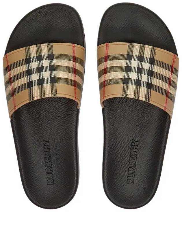 Check Furley Slippers Beige - BURBERRY - BALAAN 4