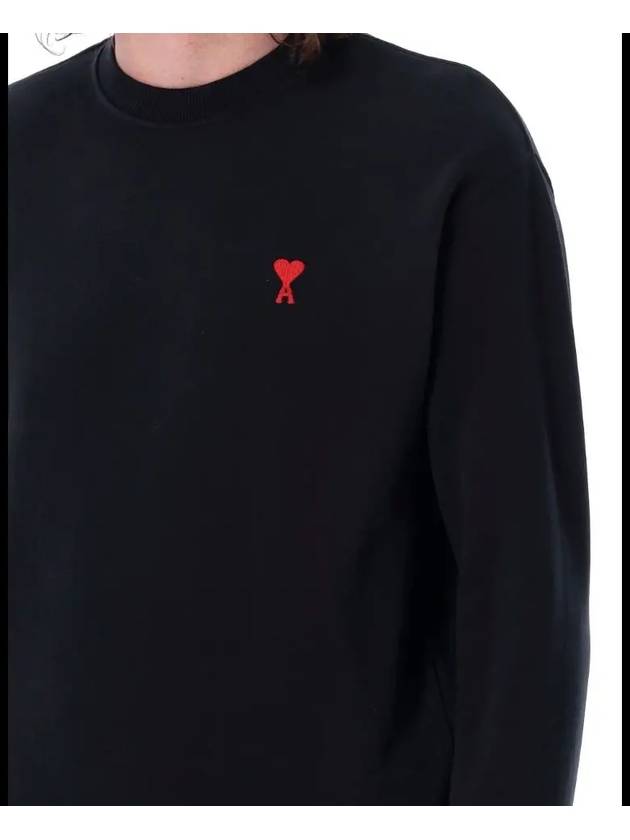 Small Heart Logo Sweatshirt Black - AMI - BALAAN 10