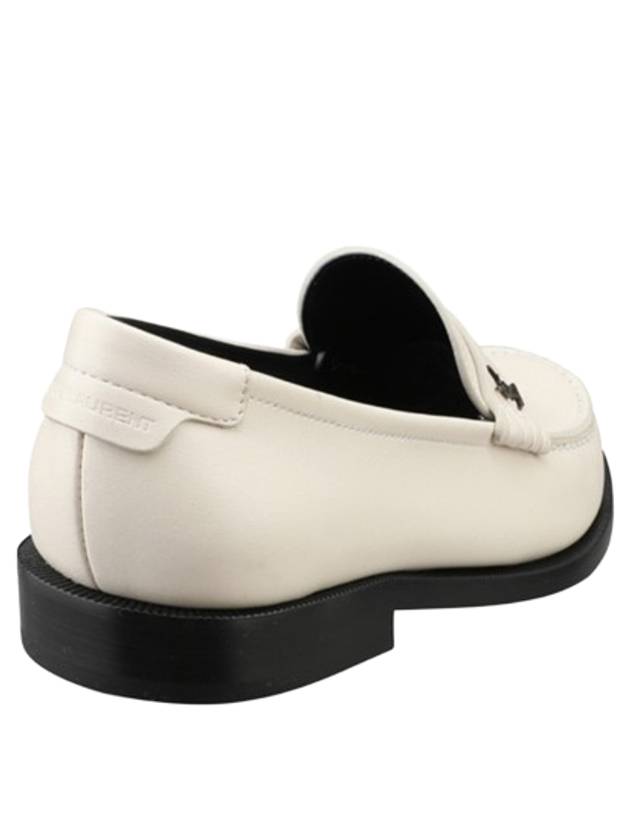 Le Loafer Penny Slippers In Smooth Leather Pearl - SAINT LAURENT - BALAAN 8