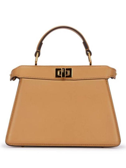 Peekaboo I See You Leather Tote Bag Beige - FENDI - BALAAN 2