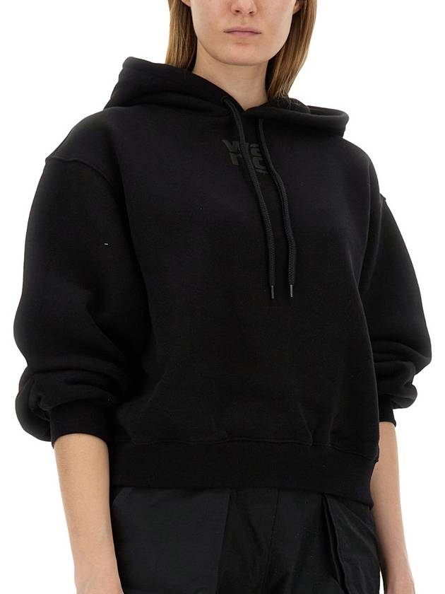 Logo Print Hoodie Black - ALEXANDER WANG - BALAAN 7