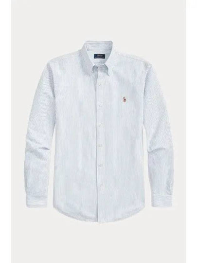 Embroidery Pony Oxford Long Sleeve Shirt Blue - POLO RALPH LAUREN - BALAAN 2