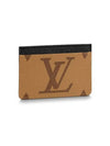 LV Big Logo Side-Up Monogram Grain Leather Card Wallet Brown - LOUIS VUITTON - BALAAN 1