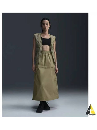 Sportswear Woven Cargo Midi Skirt W Neutral Olive Medium HQ2985 276 - NIKE - BALAAN 2