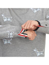 Hector Intarsia Crew Neck Knit Top Grey - THOM BROWNE - BALAAN 8