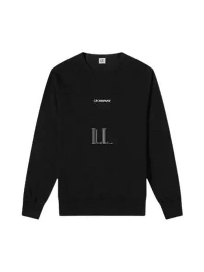 Light Fleece Logo Sweatshirt Black - CP COMPANY - BALAAN 2