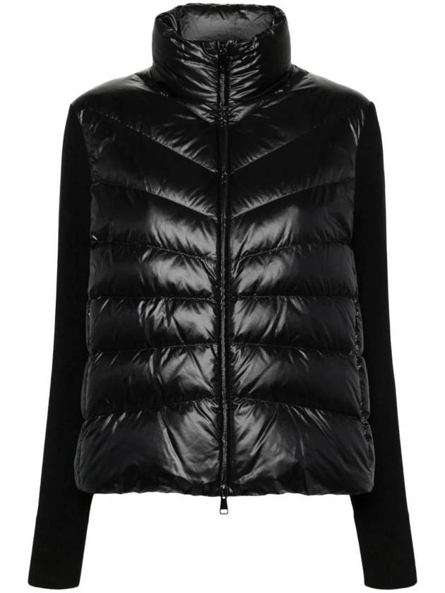 Women's Padded Wool Cardigan Black - MONCLER - BALAAN 1