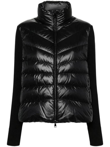 Women's Padded Wool Cardigan Black - MONCLER - BALAAN 1