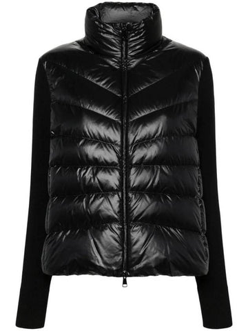 Women's Padded Wool Cardigan Black - MONCLER - BALAAN 1