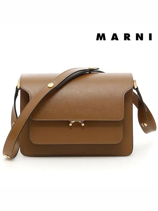 Saffiano Trunk Medium Shoulder Bag Brown - MARNI - BALAAN 3