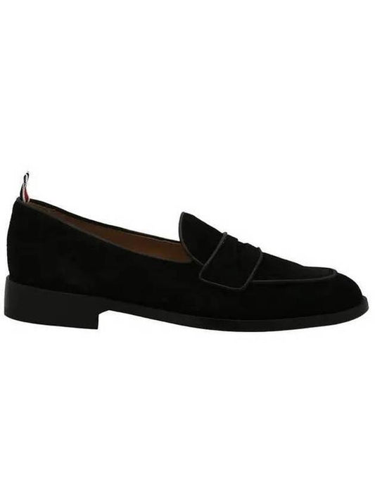 Men's Varsity Suede Loafers Black - THOM BROWNE - BALAAN 2
