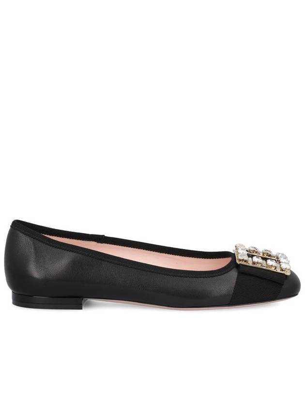 Très Vivier Crystal Buckle Flat Black - ROGER VIVIER - BALAAN 2