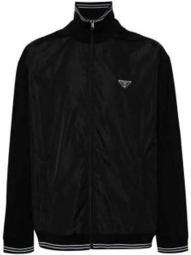 Triangle Logo Zip Up Jacket Black - PRADA - BALAAN 2